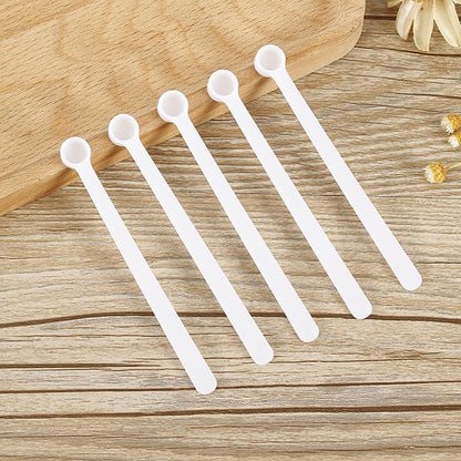 100pcs 0.25ml Mini Powder Scoops Plastic Measuring Spoons Supplies Teaspoon Micro Scoop Teaspoon Tiny Little Measuring Spoons For Cosmetics Medicines Seasoning