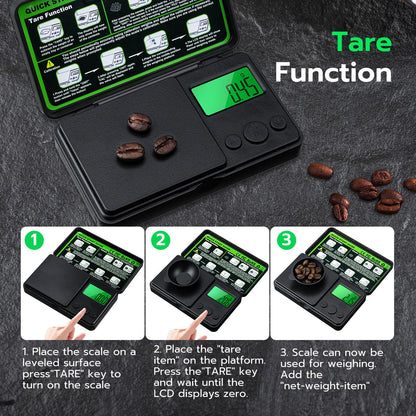 Digital Pocket Gram Scale 500g x 0.01g High Precision Mini Kitchen Scale with LCD Display for Food, Jewelry, Coin, Coffee, Grains, Powder Medicine