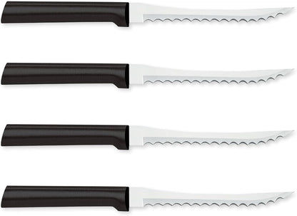 Tomato Slicer Knife (R126), Silver Handle | 5" Stainless Steel Serrated Blade, Silver Cast Aluminum Handle