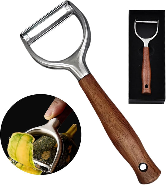 Professional Vegetable Peeler,Peelers For Kitchen Ultra Sharp 304 Stainless Steel Durable Blade,Quick Peeling Apple Carrot Potato Peelers,Ergonomic Natural Non-Slip Wooden Handle