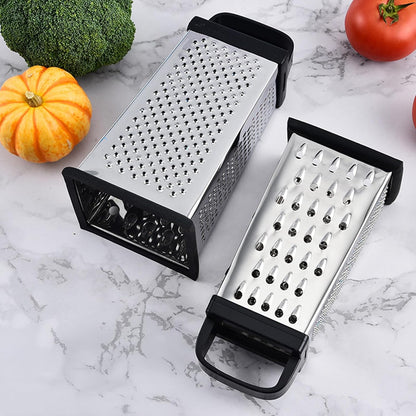 Cheese Grater - Mini Size 4-Sided Box Grater, Food Grater for Cheese, Parmesan & Vegetables, Dishwasher Safe Graters for Kitchen