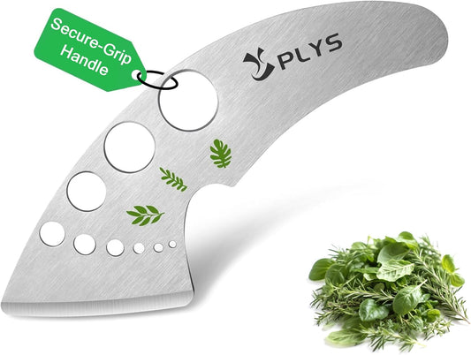 Plys Herb Stripper Tool for Basil - Stainless Steel Kitchen Herb Cutter 9 Holes, Unique Chef Tools for Kale, Chard, Collard Greens, Rosemary, Thyme, Parsley, 2026 Professional Kitchen Gadgets