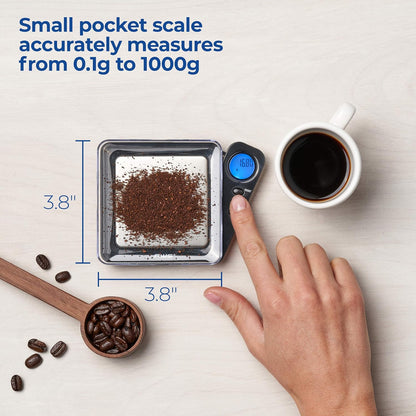 Blade Series Digital Pocket Gram Scale 1000g x 0.1g | Precision Mini Scale 0.1g Accuracy, Pocket Scale for Kitchen, Gold, Gems & Coin Scale, Smart Digital & Compact Scale