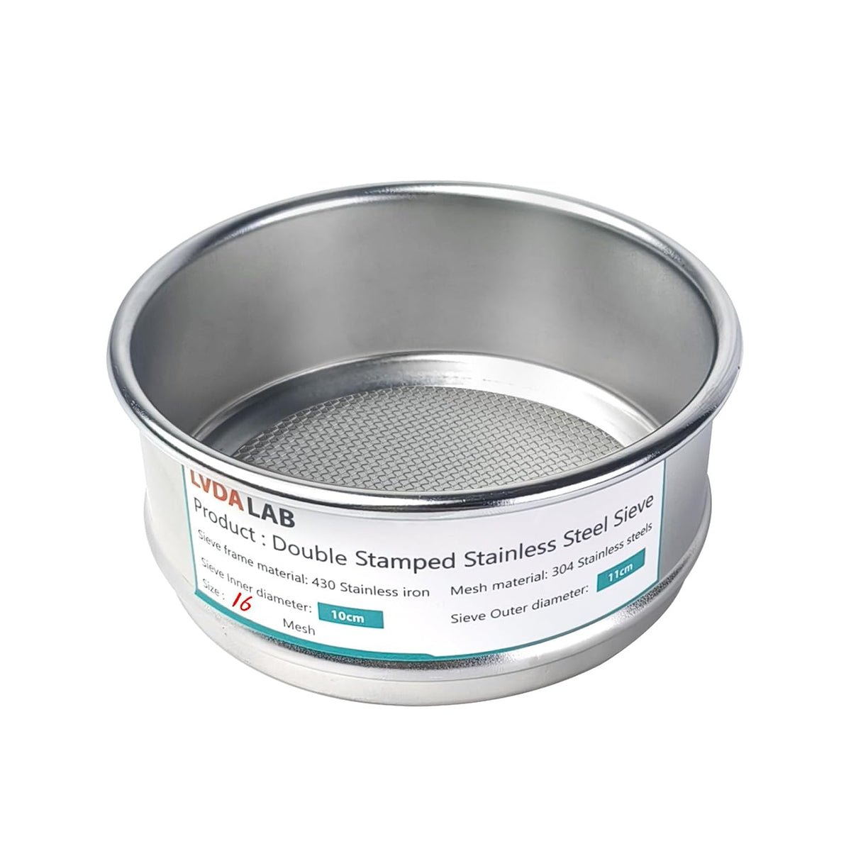 4" (10cm) 304 Stainless Steel Lab Sieve, 325 Mesh(0.045mm) Screen Sifter - Colors A