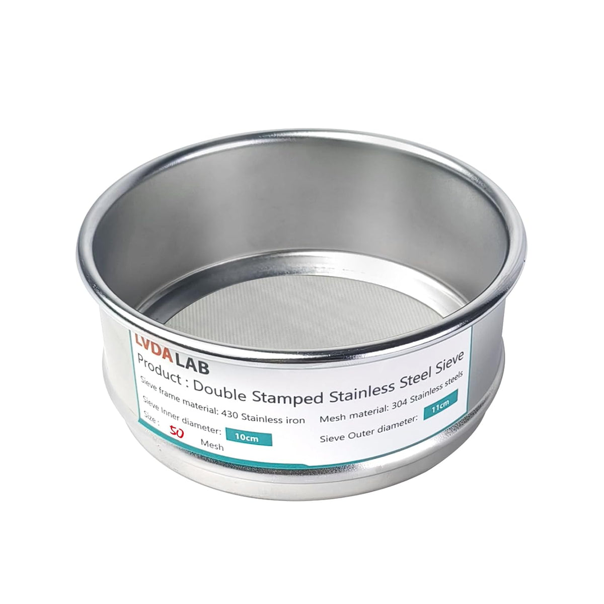 4" (10cm) 304 Stainless Steel Lab Sieve, 325 Mesh(0.045mm) Screen Sifter - Colors A