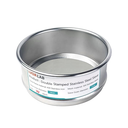 4" (10cm) 304 Stainless Steel Lab Sieve, 325 Mesh(0.045mm) Screen Sifter - Colors A
