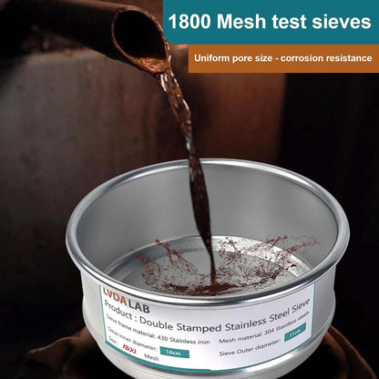 4" (10cm) 304 Stainless Steel Lab Sieve, 325 Mesh(0.045mm) Screen Sifter - Colors A