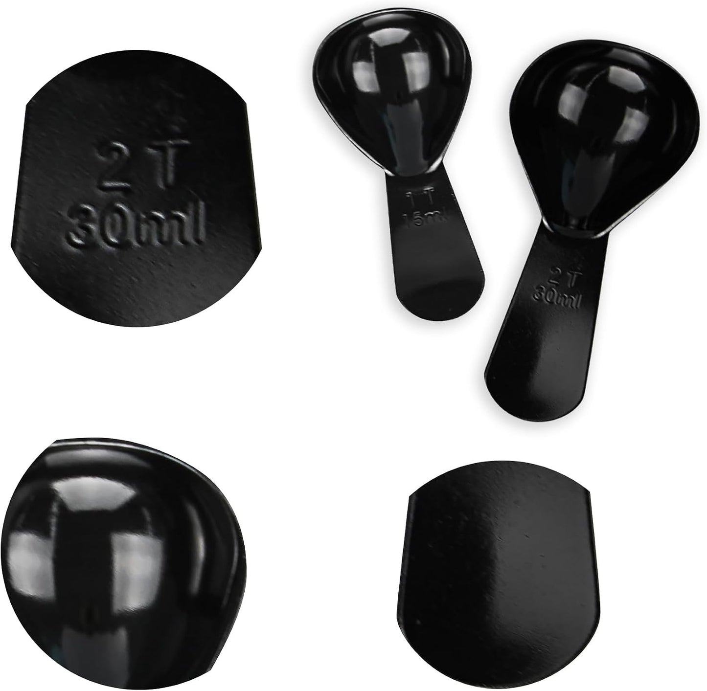 15ml 30ml Coffee Measuring Spoons Set, Black | stainless steel scoop, for tea leaves, coffee beans, ground coffee, milk powder, baking ingredients