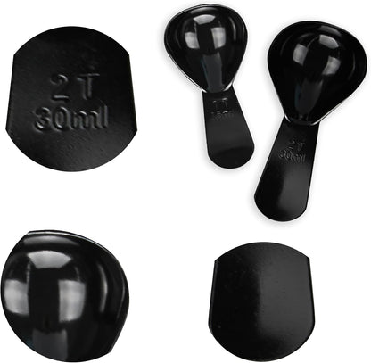 15ml 30ml Coffee Measuring Spoons Set, Black | stainless steel scoop, for tea leaves, coffee beans, ground coffee, milk powder, baking ingredients