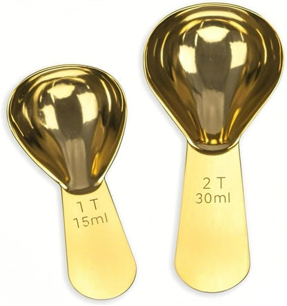 15ml 30ml Coffee Measuring Spoons Set, Black | stainless steel scoop, for tea leaves, coffee beans, ground coffee, milk powder, baking ingredients