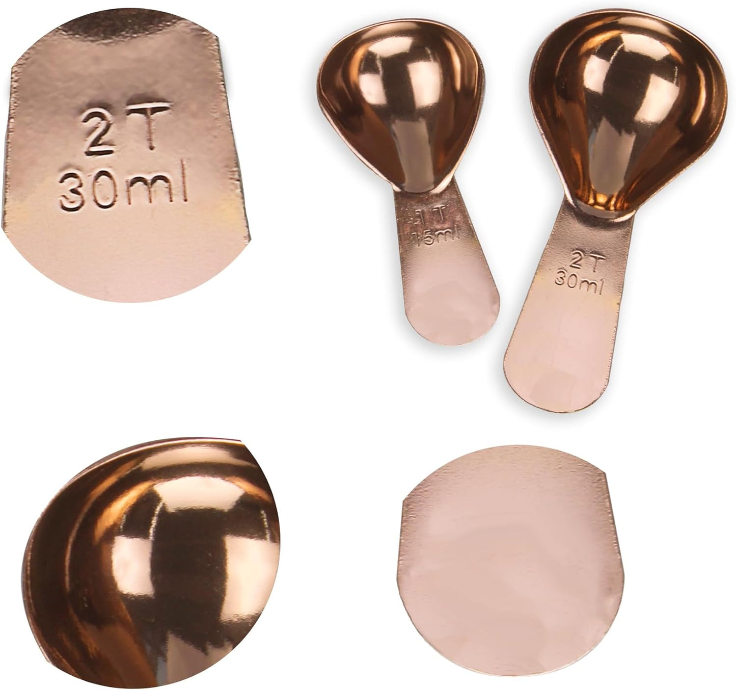 15ml 30ml Coffee Measuring Spoons Set, Black | stainless steel scoop, for tea leaves, coffee beans, ground coffee, milk powder, baking ingredients