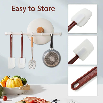 16.5 INCH Silicone Spatulas Heat Resistant Heavy Duty Rubber Spatulas Commercial Spatulas Set for Kitchen Use Silicone Cooking Utensils Sets of 2