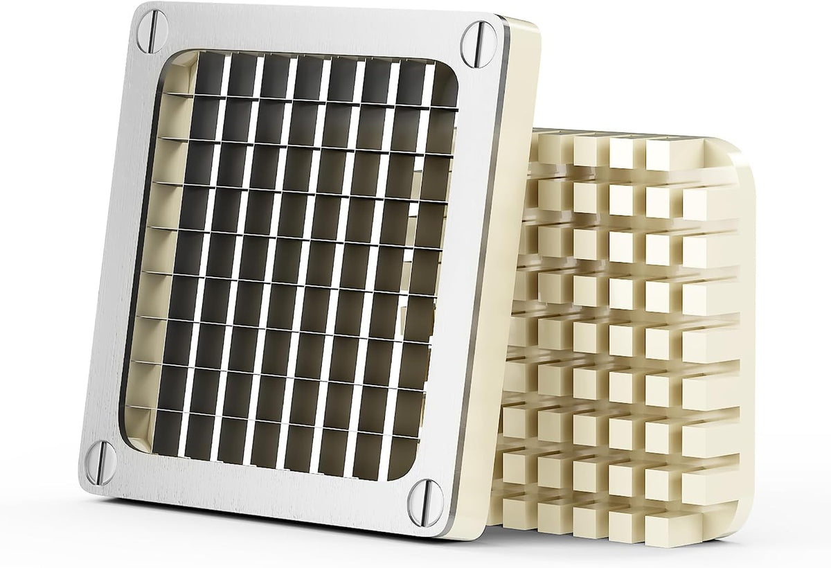 Commercial French Fry Cutter with 1/2 Inch & 3/8 Inch Blade, Heavy Duty Potato Slicer, Potatoes Cutter for Potatoes, Carrots, Cucumber, Onion, Yam, Stainless Steel