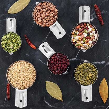 Stainless Steel Measuring Cups Set (6 Piece Set)