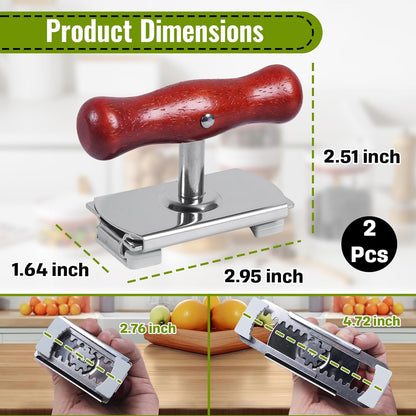2-Pack Adjustable Jar Opener, Stainless Steel Lid Remover, Wood Handle
