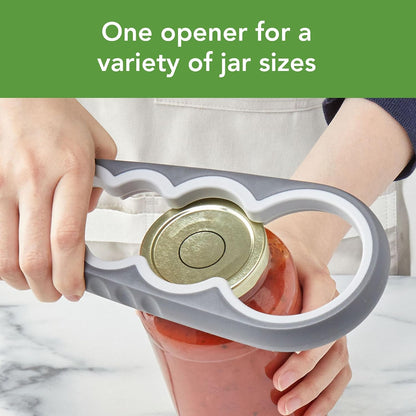 Can and Jar Opener Set Manual Handheld Kitchen Tool with Comfort Grip Handles, Easy to Use Stainless Steel Jar and Smooth Edge Can Opener with Built In Bottle Cap Lifter, Charcoal Gray