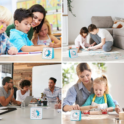 60-Minute Visual Timer, Classroom Timer, Countdown Timer for Kids and Adults, Time Management Tool for Teaching (Blue & Blue)