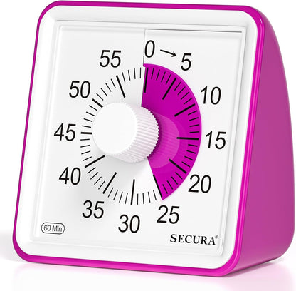 60-Minute Visual Timer, Classroom Timer, Countdown Timer for Kids and Adults, Time Management Tool for Teaching (Blue & Blue)