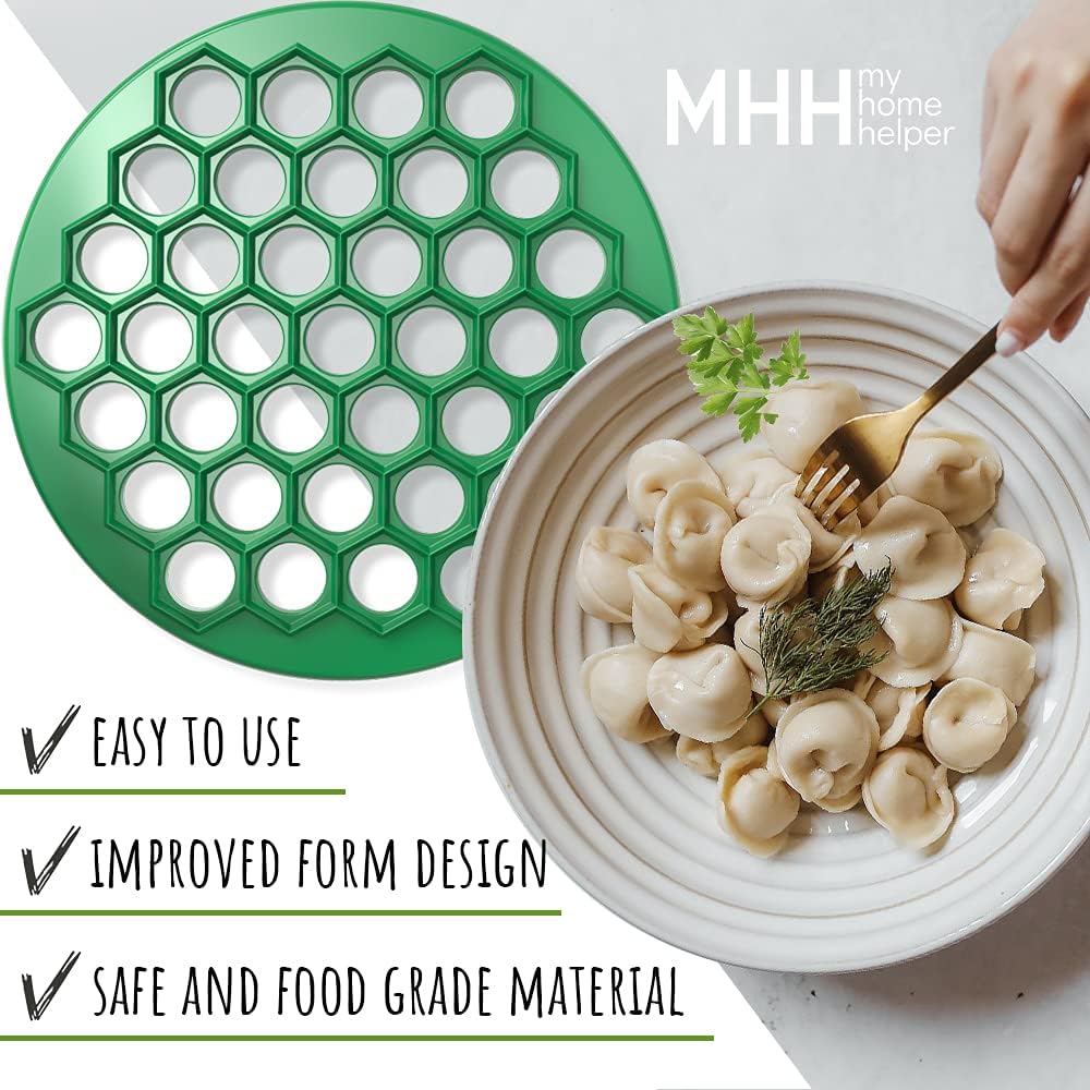 Dumpling Maker - Plastic Pelmeni Maker - Russian Ukrainian Dumpling Mold Machine Press Ravioli Mould Cutter - Delicious Dumplings Siberian Meat Pelmeni Kitchen Supplies