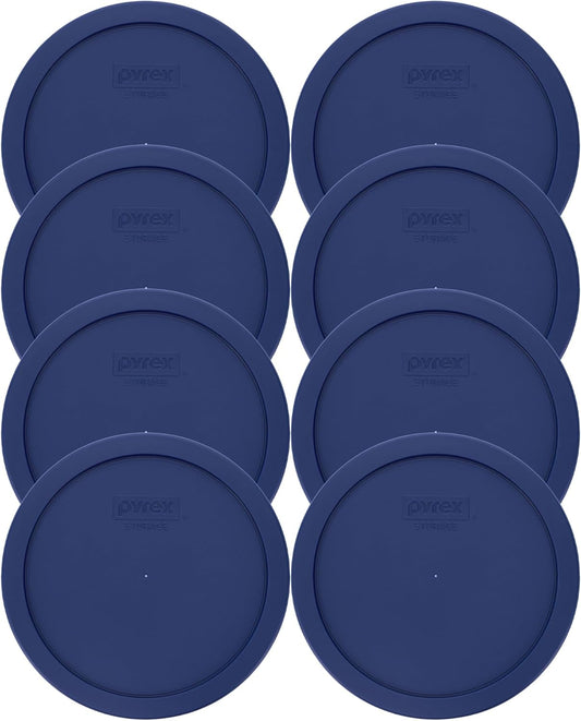 7402-PC (6/7-Cup) Blue Food Storage Lid (8-Pack) - Made in USA | BPA-Free Plastic | Non-Porous Surface | Refrigerator Compatible | Top-Rack Dishwasher Safe | Leak-Resistant Closure