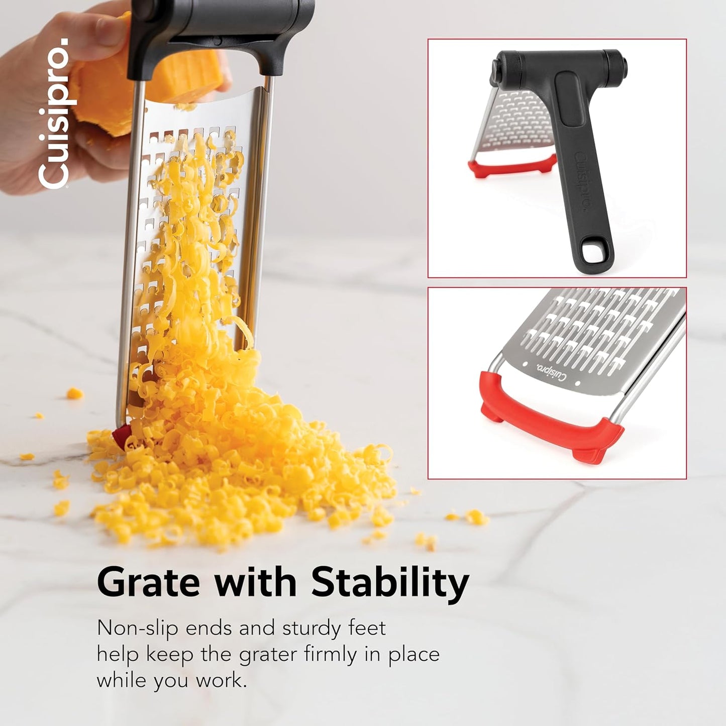 Surface Glide Technology Stainless Steel Folding Handle Grater, Coarse
