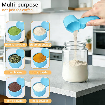 Coffee Scoop with Funnel for Reusable K Cup Refillable Coffee Pods, Mess-Free Spoon for Ground Coffee,Protein Powder Transfer Scoop,Funnel Design without Spilling (Black)