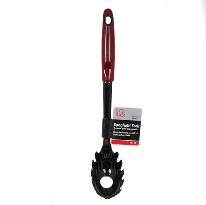 Select Nylon Cooking and Serving Spaghetti or Pasta Fork, 12.5 Inch, Red