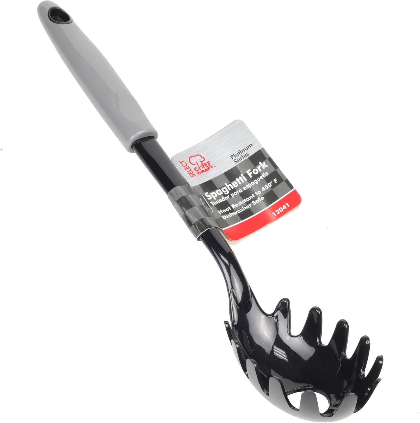 Select Nylon Cooking and Serving Spaghetti or Pasta Fork, 12.5 Inch, Red