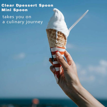 100pcs Small taster ice cream desser spoons, Wrapped Mini Plastic Spoons