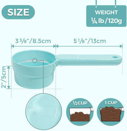 ComSaf Dog Food Scoop 1/2 Cup, Pet Food Measuring Cup for Dogs and Cats