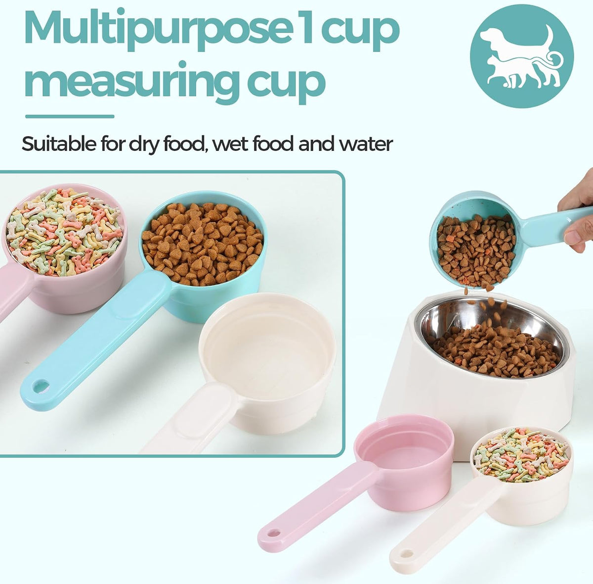 ComSaf Dog Food Scoop 1/2 Cup, Pet Food Measuring Cup for Dogs and Cats