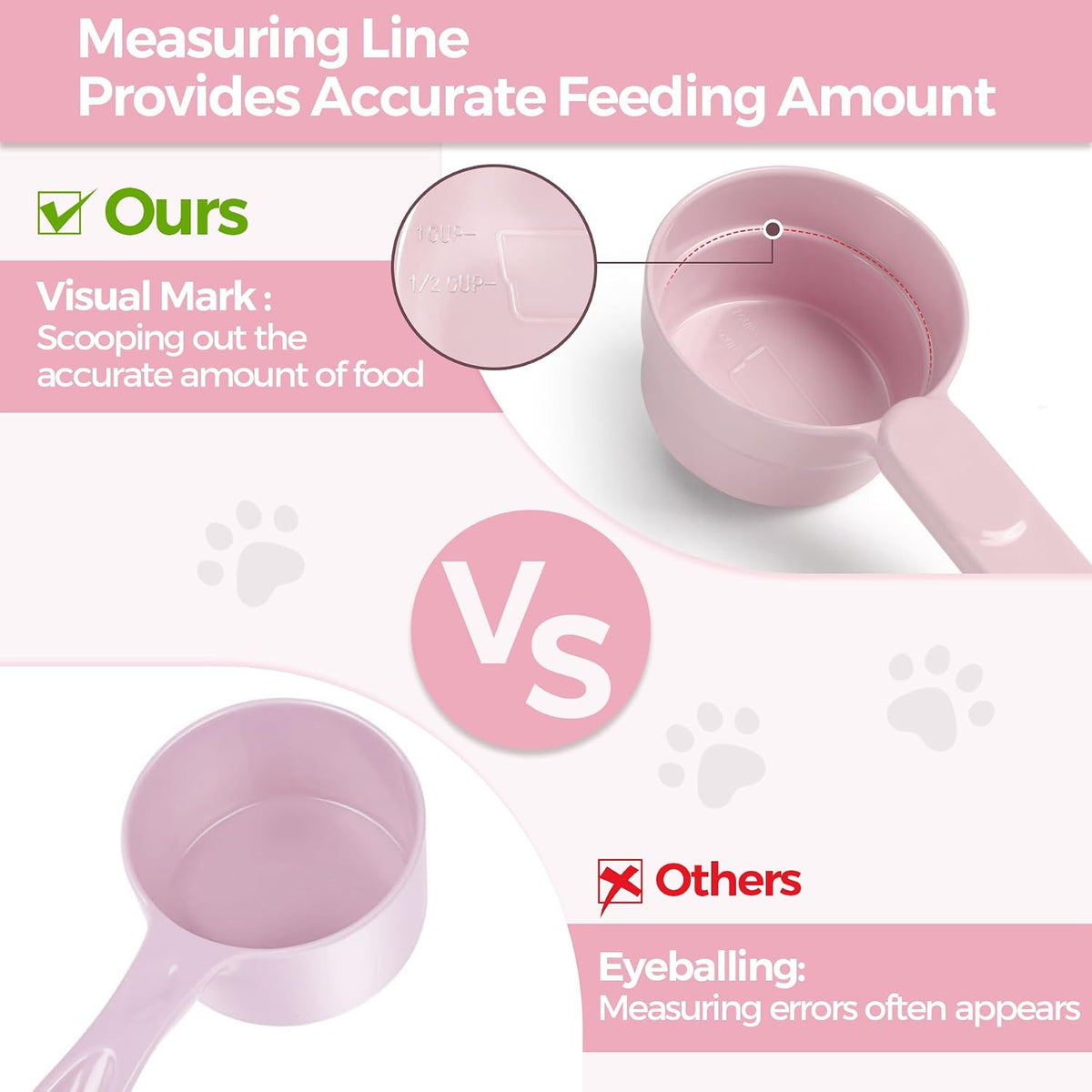 ComSaf Dog Food Scoop 1/2 Cup, Pet Food Measuring Cup for Dogs and Cats
