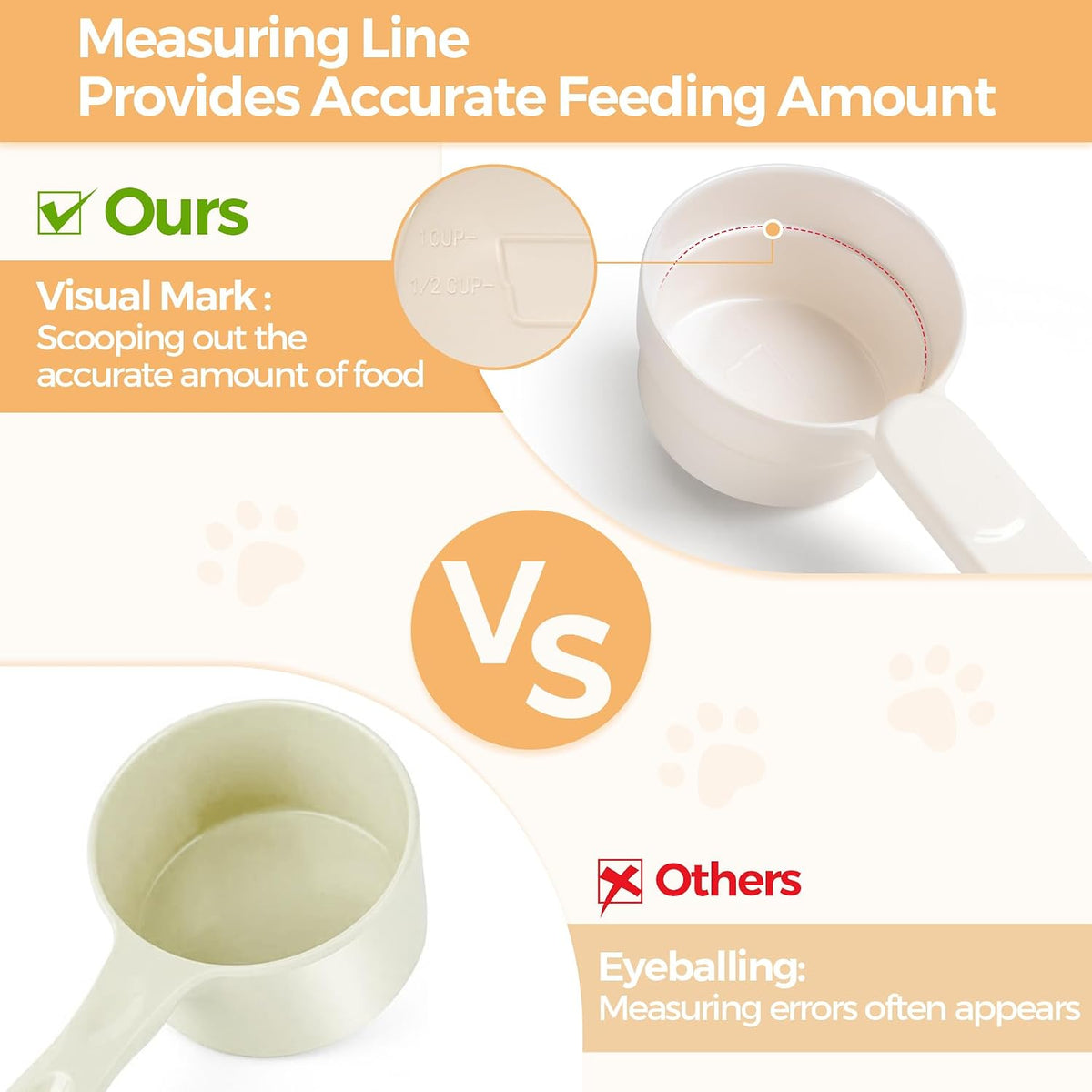 ComSaf Dog Food Scoop 1/2 Cup, Pet Food Measuring Cup for Dogs and Cats