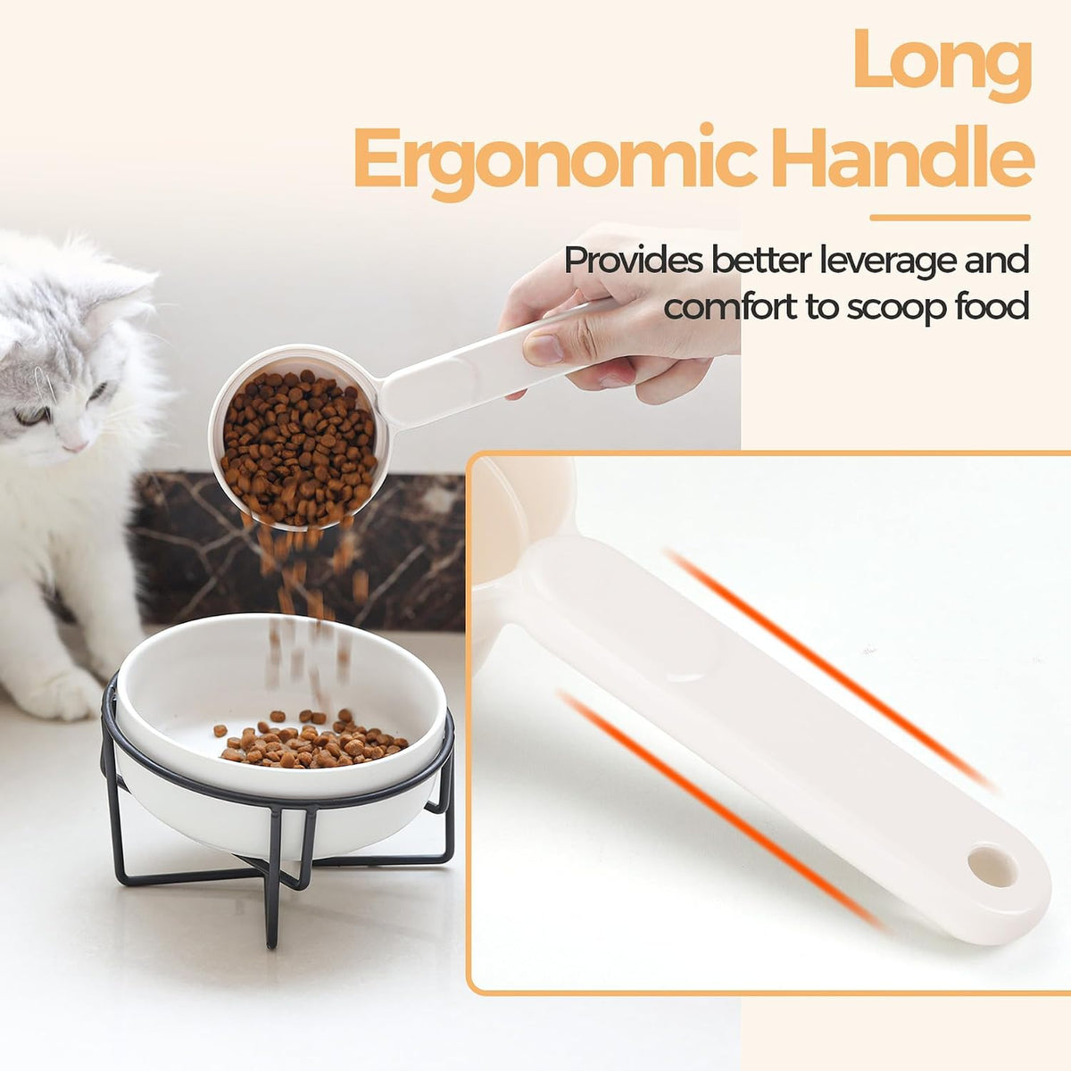 ComSaf Dog Food Scoop 1/2 Cup, Pet Food Measuring Cup for Dogs and Cats