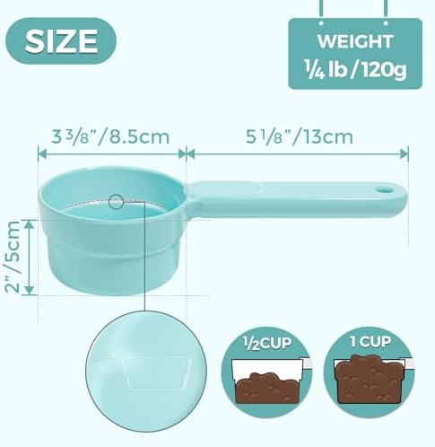 ComSaf Dog Food Scoop 1/2 Cup, Pet Food Measuring Cup for Dogs and Cats