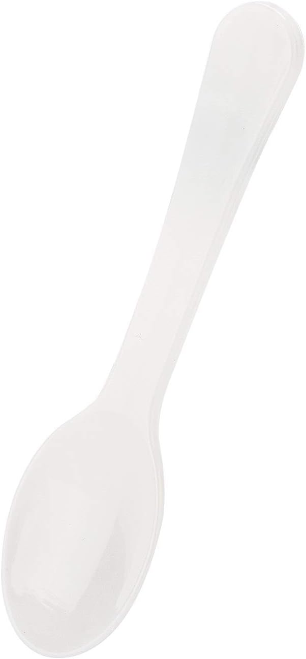 Extra Sturdy, 100pc 3" Taster Spoons Plastic Mini Spoons, Extra Sturdy, BPA Free, For Ice Cream, Dessert, White 1 Box Set GM1002F