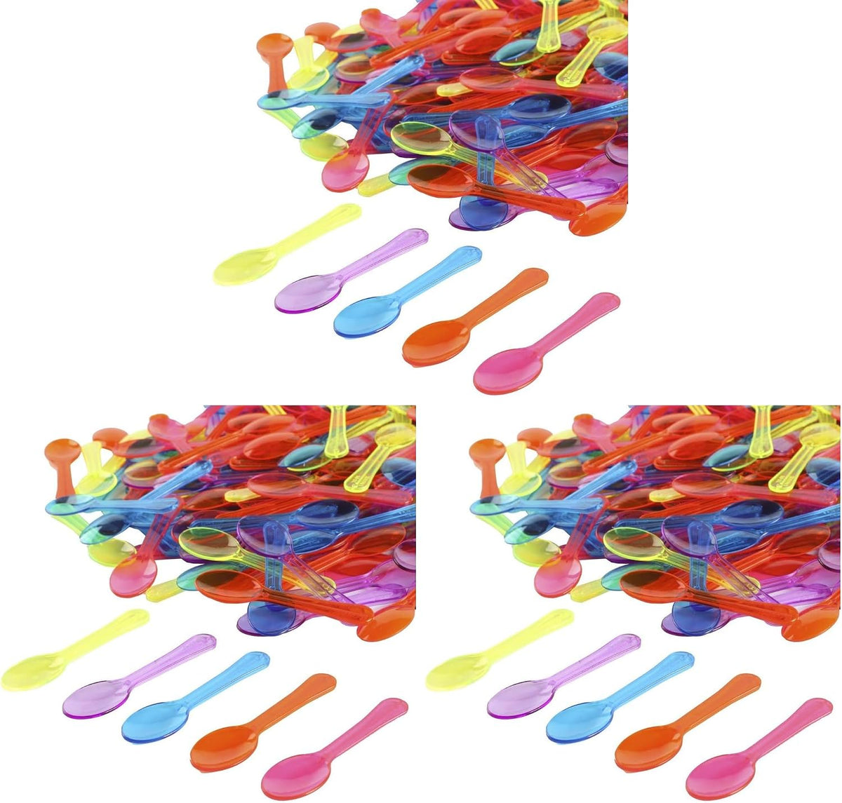 Extra Sturdy, 100pc 3" Taster Spoons Plastic Mini Spoons, Extra Sturdy, BPA Free, For Ice Cream, Dessert, White 1 Box Set GM1002F