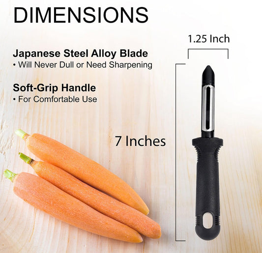 Kitchen Swivel Peeler with Soft-Grip Handle, Japanese Steel Blade
