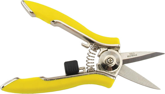 ColorPoint Stainless Steel Compact Garden Pruning Shears, Hand Pruner, Garden Clippers, with Heavy Duty Blade and Easy grip Handle, Yellow