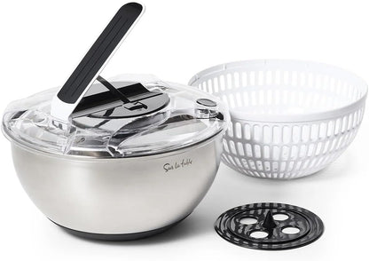 Stainless Steel Salad Spinner, Silver