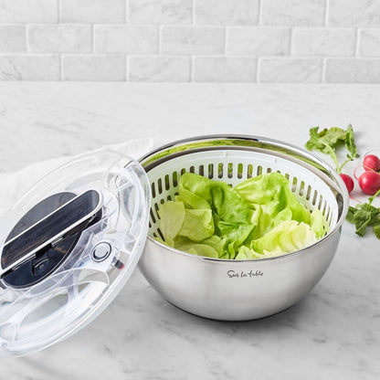 Stainless Steel Salad Spinner, Silver