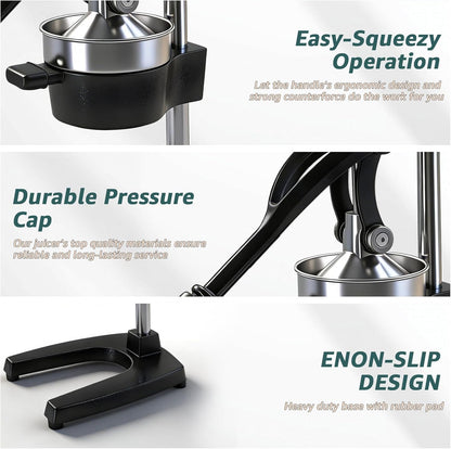 Manual Citrus Juicer, Cast Iron Lemon Squeezer for Orange Lime