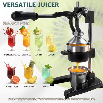 Manual Citrus Juicer, Cast Iron Lemon Squeezer for Orange Lime