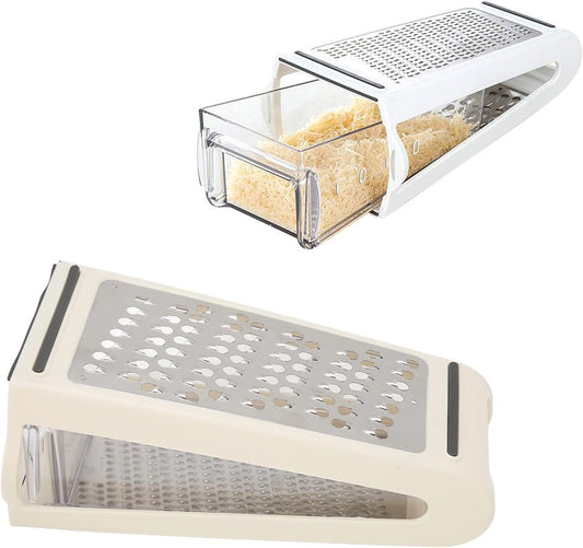 Cheese Grater, Multipurpose Kitchen Box Grater Food Grater Vegetable Shredder with Storage Container for Cheese, Vegetables, Ginger, Garlic (1)
