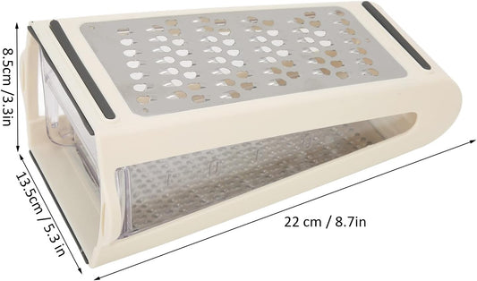 Cheese Grater, Multipurpose Kitchen Box Grater Food Grater Vegetable Shredder with Storage Container for Cheese, Vegetables, Ginger, Garlic (1)