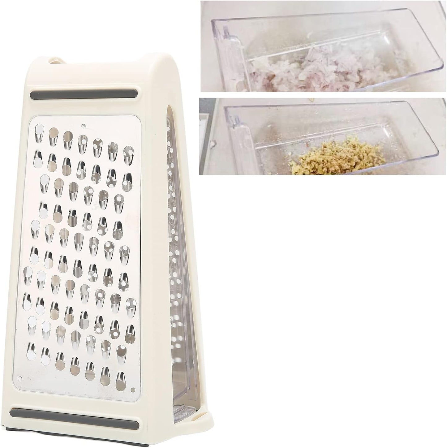 Cheese Grater, Multipurpose Kitchen Box Grater Food Grater Vegetable Shredder with Storage Container for Cheese, Vegetables, Ginger, Garlic (1)