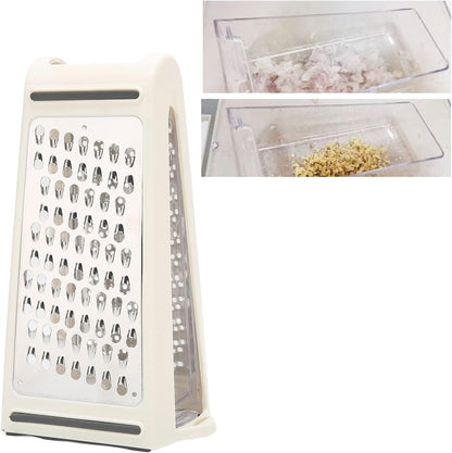 Cheese Grater, Multipurpose Kitchen Box Grater Food Grater Vegetable Shredder with Storage Container for Cheese, Vegetables, Ginger, Garlic (1)