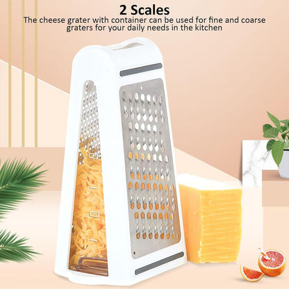 Cheese Grater, Multipurpose Kitchen Box Grater Food Grater Vegetable Shredder with Storage Container for Cheese, Vegetables, Ginger, Garlic (1)