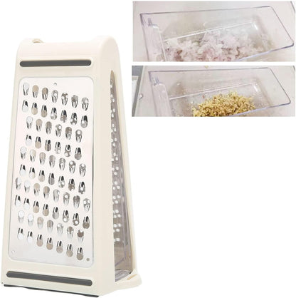 Cheese Grater, Multipurpose Kitchen Box Grater Food Grater Vegetable Shredder with Storage Container for Cheese, Vegetables, Ginger, Garlic (1)