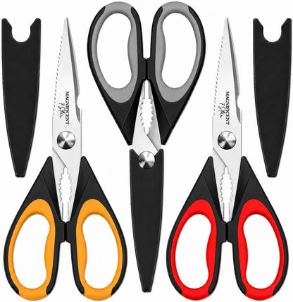 Magnificent Kitchen Scissors Heavy Duty - Multi-Purpose Kitchen Shears for Meat, Poultry, Food - Stainless Steel Cooking Scissors - Dishwasher Safe Culinary Shears